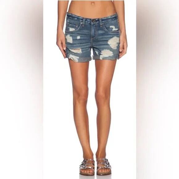 Rag & Bone Distressed Denim Jean Shorts Rebel Blue Casual Classic Size 24 Fall - Picture 2 of 6